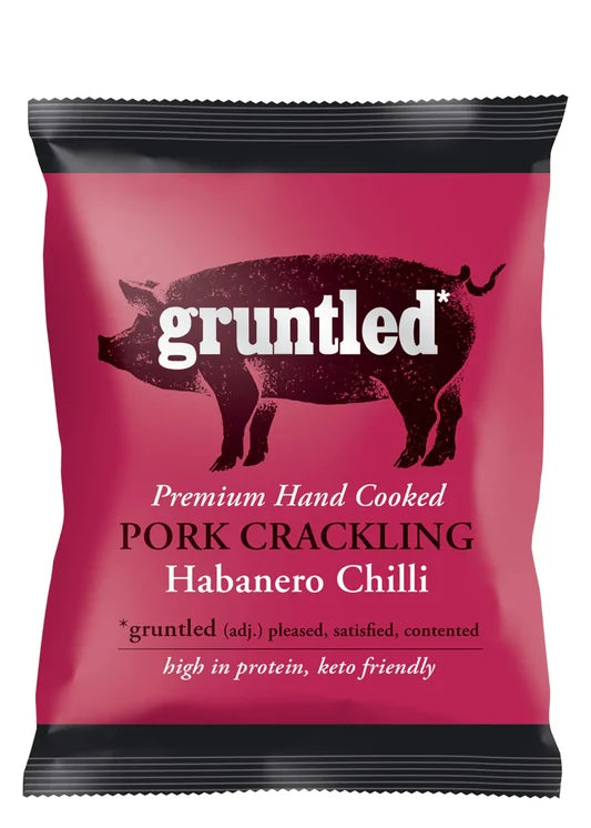 Elite. Gruntled Premium Pork Crackling Habanero Chilli 20x35g