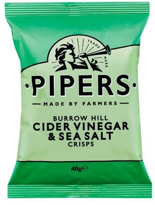 Elite. Pipers Burrow Hill Cider Vinegar & Salt Crisps 24x40g