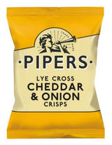 Elite. Pipers Cheddar & Onion Crisps 24x40g