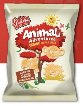 Elite. Golden Wonder Animal Adventures Crisps  36x18.9g