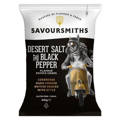 Elite. Savoursmiths Desert Salt & Black Pepper Crisps  24x40g