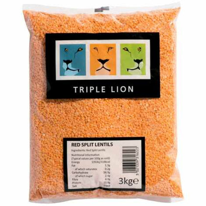 Elite. Triple Lion Red Split Lentils  3kg