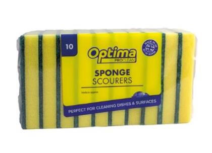 Elite. Yellow Sponge Scourer  x10 Each
