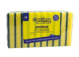 Elite. Yellow Sponge Scourer  x10 Each