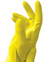 Elite. Large Yellow Latex Rubber Gloves  x12