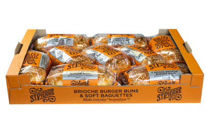 Elite. St Pierre Seeded Brioche Burger Buns  9x4