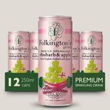 Elite. Folkingtons Rhubarb & Apple Pressed Cans  12x250ml