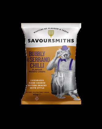Elite. Savoursmiths Bubbly & Serrano Chilli Crisps  24x40g