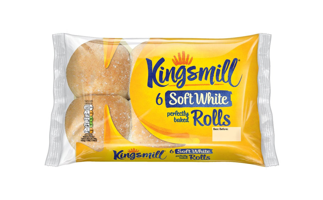 1760. Kingsmill Soft White Rolls x6