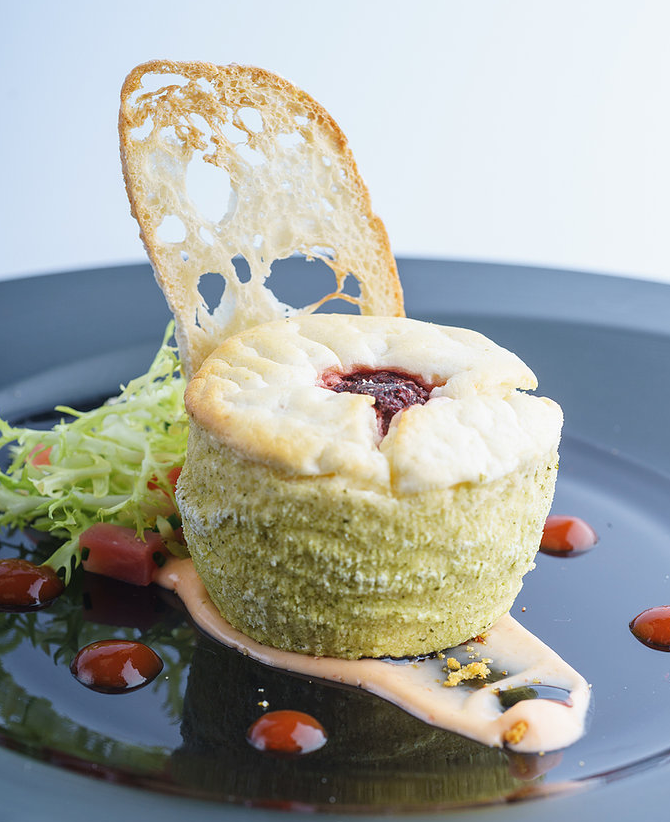APP21/02. Goats cheese & beetroot souffle. x16