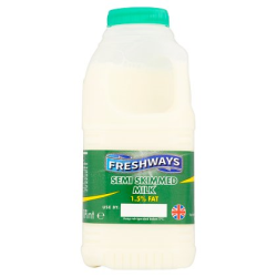 1025.  Semi Skimmed Milk Bottle 1 pint
